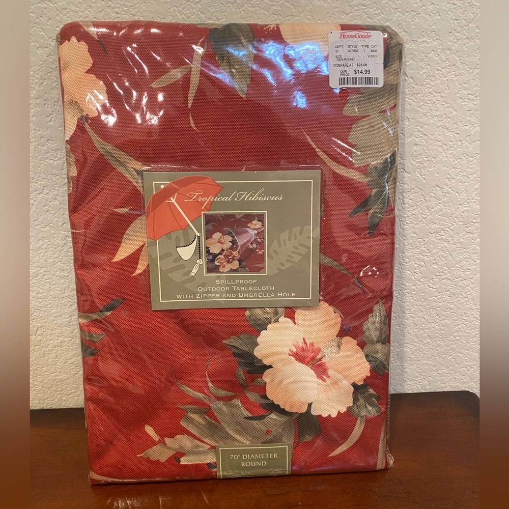 ⛱️Outdoor Tablecloth with zipper and umbrella hole